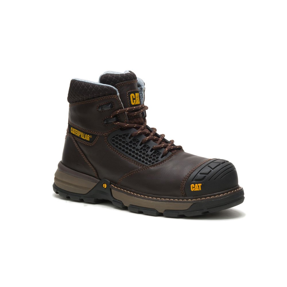 Caterpillar Men's Excavator Superlite Cool Cct / Astm/Comp Toe Safety Boots Dark Brown CAT-72438